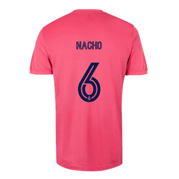Camiseta Real Madrid Segunda Equipación NO.6 Nacho 2020-2021 Rosa
